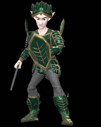 Elf fighter in maximum tier gear