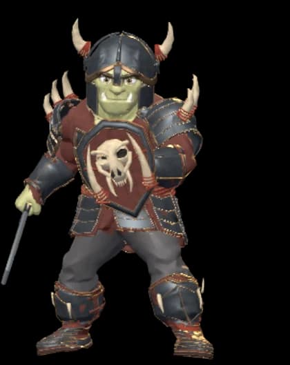 Orc fighter in maximum tier gear